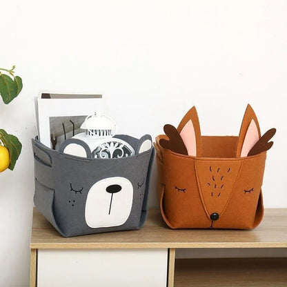 Collapsible Fabric Toy Storage Bin with Lenogue Handles