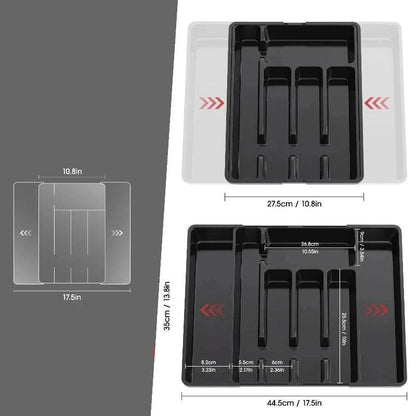 Monzzi Expandable Kitchen Drawer Organizer for Cutlery and Utensils