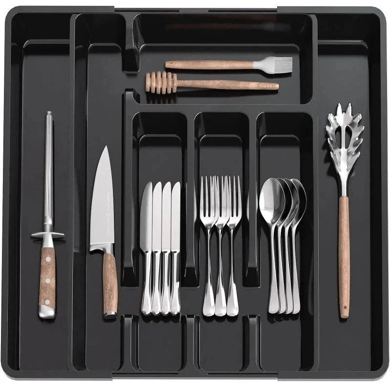 Monzzi Expandable Kitchen Drawer Organizer for Cutlery and Utensils