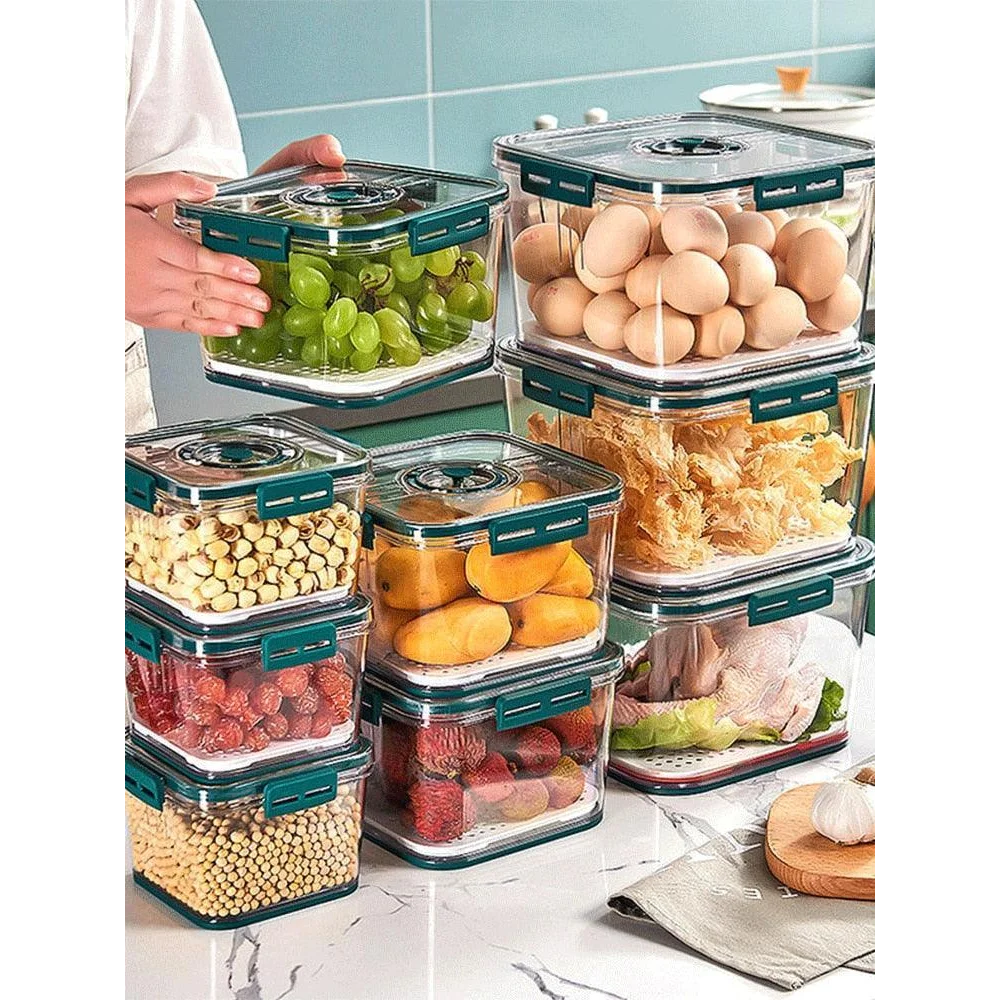 Clear Refrigerator Organizer with Date Marker for Monzzi Foods