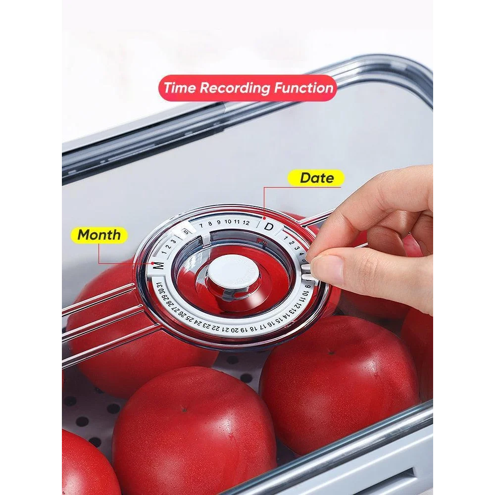 Clear Refrigerator Organizer with Date Marker for Monzzi Foods