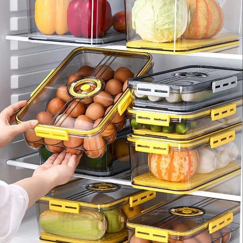 Clear Refrigerator Organizer with Date Marker for Monzzi Foods