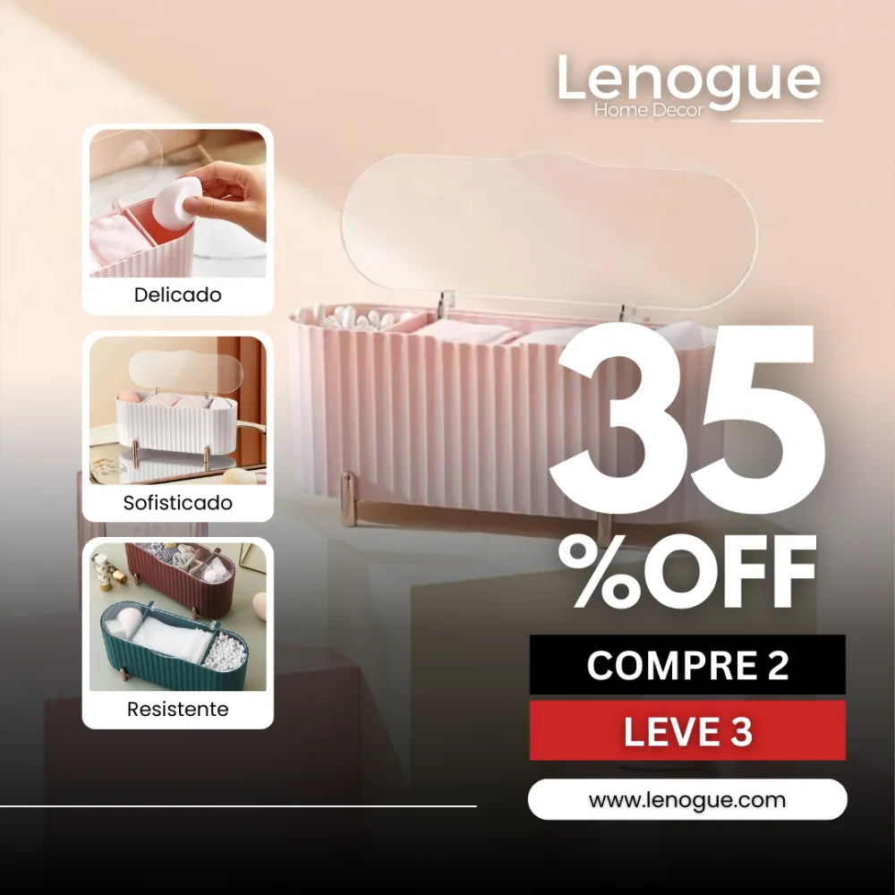 Luxurious Monzzi Design Makeup Organizer with Sponge and Cotton Holder