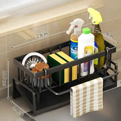 Monzzi Kitchen Sink Organizer with Shelf and Drain