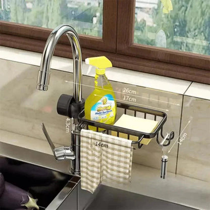 Monzzi Aluminum Kitchen Sink Sponge Holder and Organizer