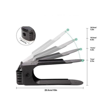 Monzzi Adjustable Closet and Wardrobe Shoe Organizer