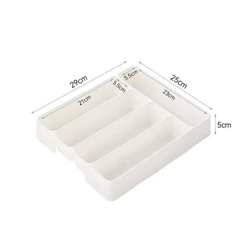 Modern White Cutlery Organizer with Dividers for a Stylish Kitchen