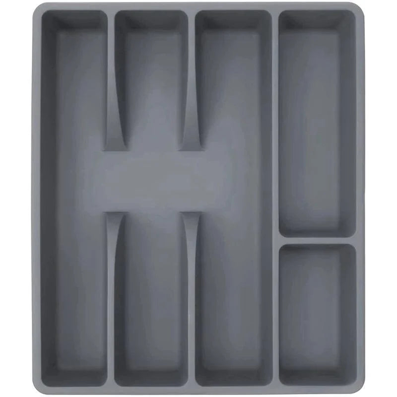 Gray Cutlery Organizer with 5 Dividers for Monzzi