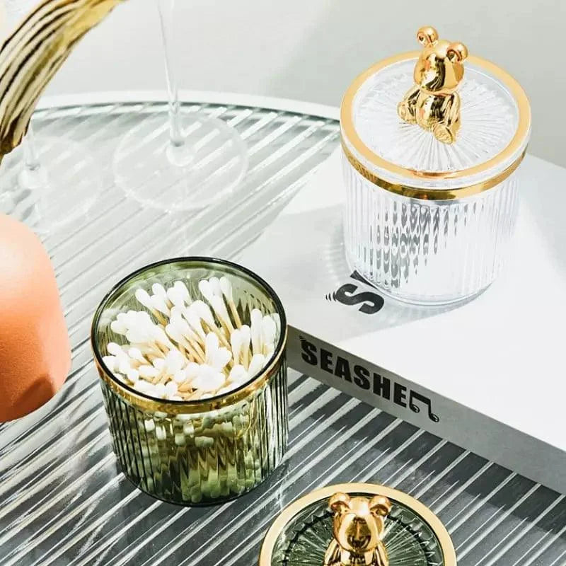 Cotton Swab and Acrylic Organizer for Bathroom and Beauty Essentials