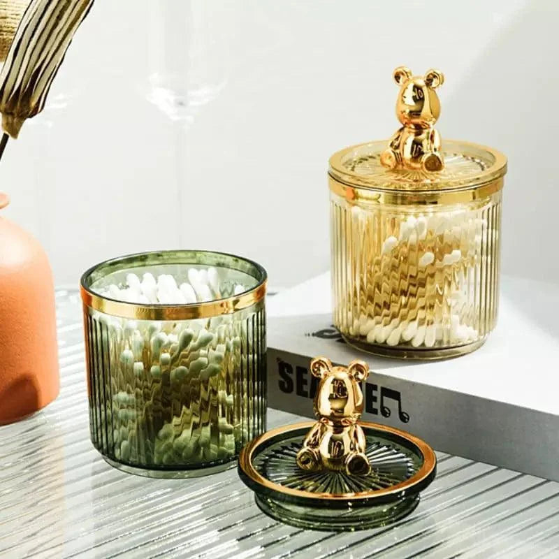 Cotton Swab and Cotton Organizer in Acrylic for Bathroom and Beauty Essentials