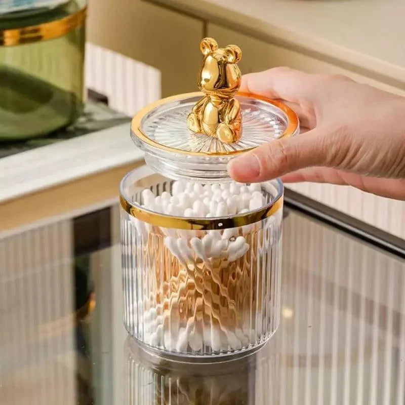 Cotton Swab and Cotton Organizer in Acrylic for Bathroom and Beauty Essentials