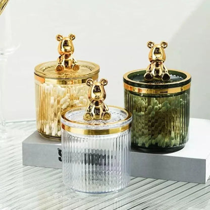Cotton Swab and Cotton Organizer in Acrylic for Bathroom and Beauty Essentials