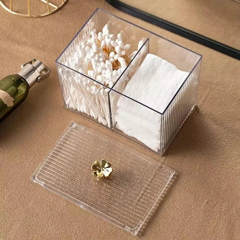 Acrylic Cotton Swab and Organizer Set for Bathroom and Bedroom by Monzzi