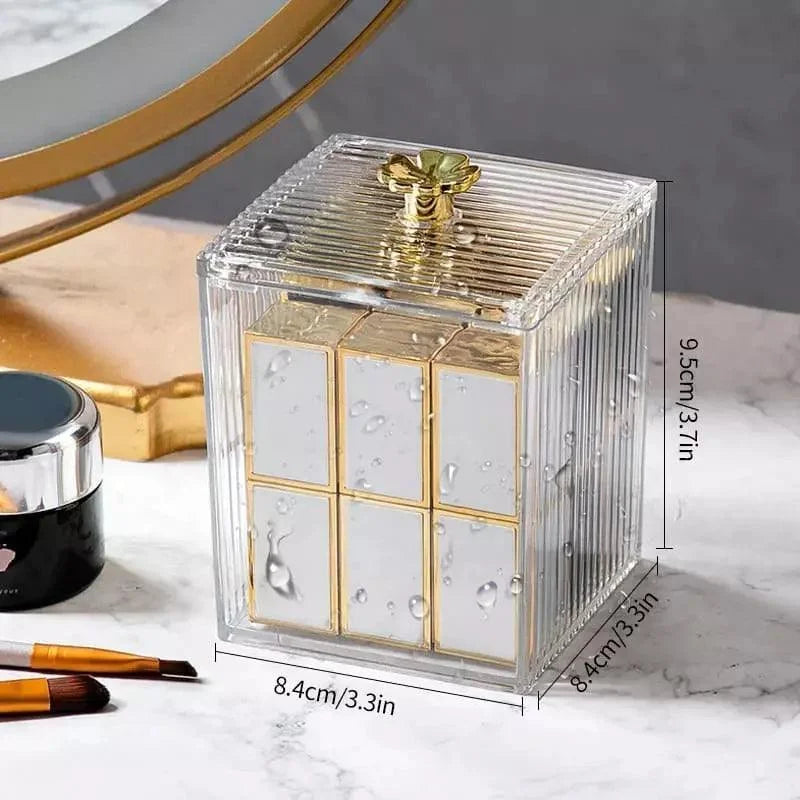 Acrylic Cotton Swab and Cotton Organizer for Bathroom and Bedroom by Monzzi