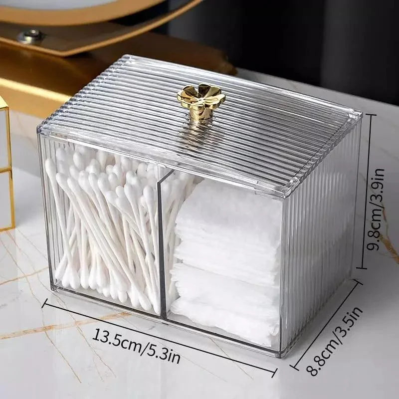 Acrylic Cotton Swab and Organizer Set for Bathroom and Bedroom by Monzzi