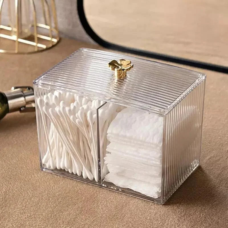 Acrylic Cotton Swab and Organizer for Bathroom and Bedroom by Monzzi