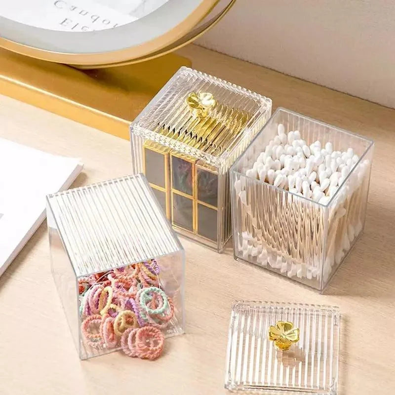 Acrylic Cotton Swab and Organizer for Bathroom and Bedroom by Monzzi