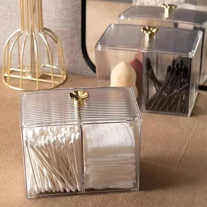 Acrylic Cotton Swab and Cotton Organizer for Bathroom and Bedroom by Monzzi