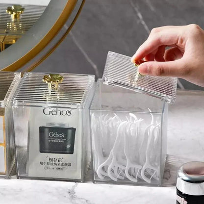 Cotton Swab and Organizer Acrylic Holder for Bathroom and Bedroom by Monzzi