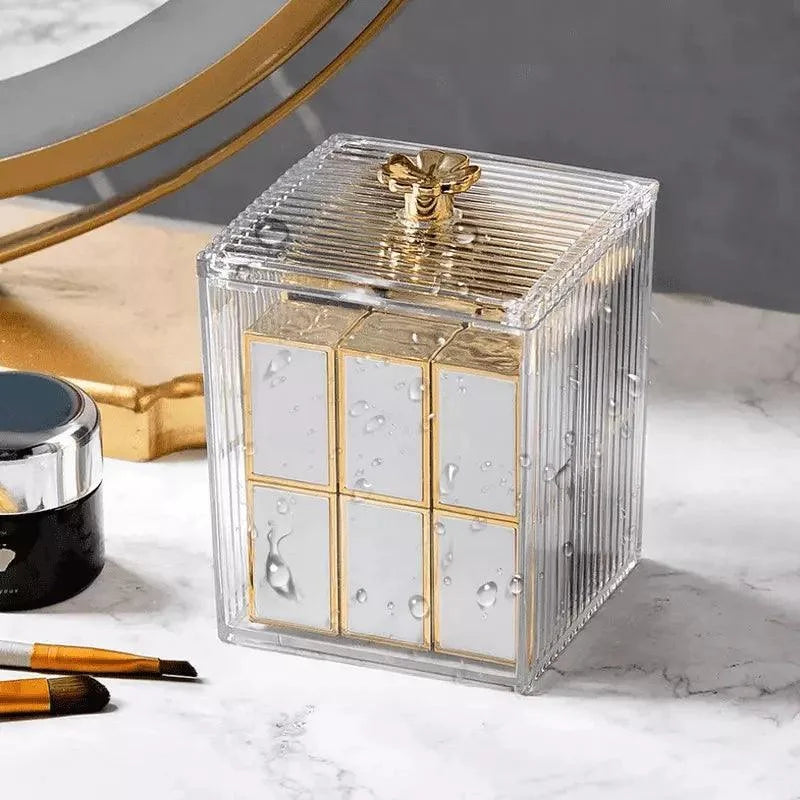 Acrylic Cotton Swab and Cotton Organizer for Bathroom and Bedroom by Monzzi