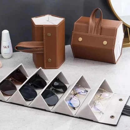 Monzzi Eyeglass Organizer with 6 Compartments and Soft Padded Interior