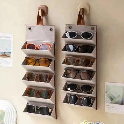 Monzzi Eyewear Organizer with 6 Compartments and Soft Padded Interior