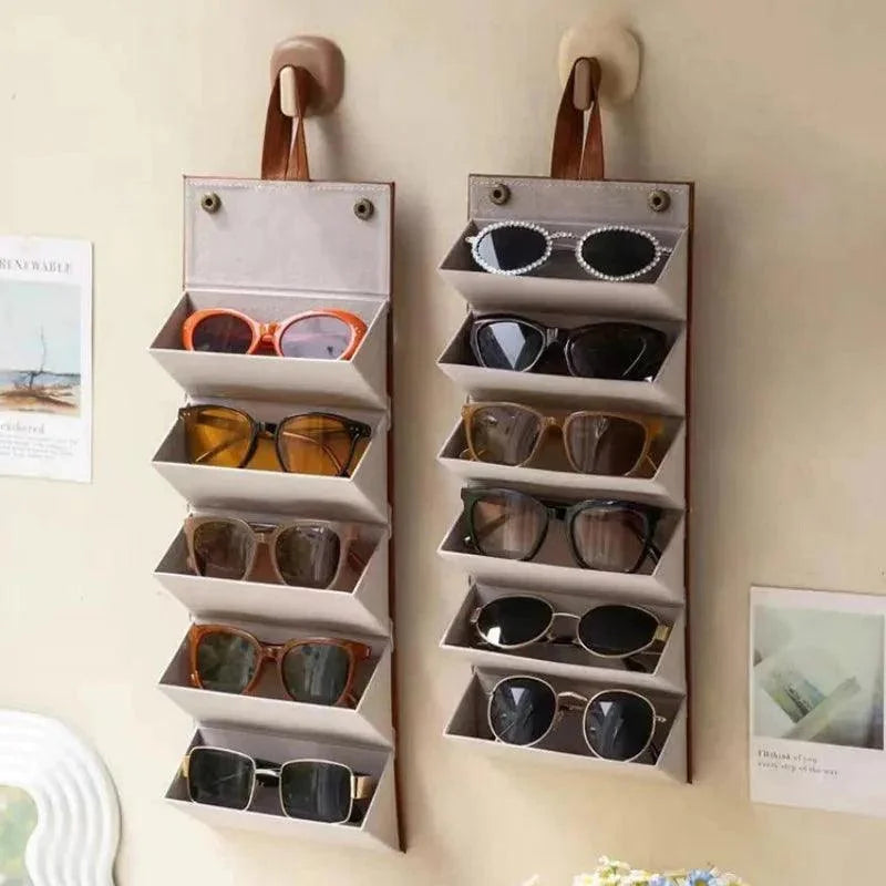 Monzzi Eyeglass Organizer with 6 Compartments and Soft Padded Interior