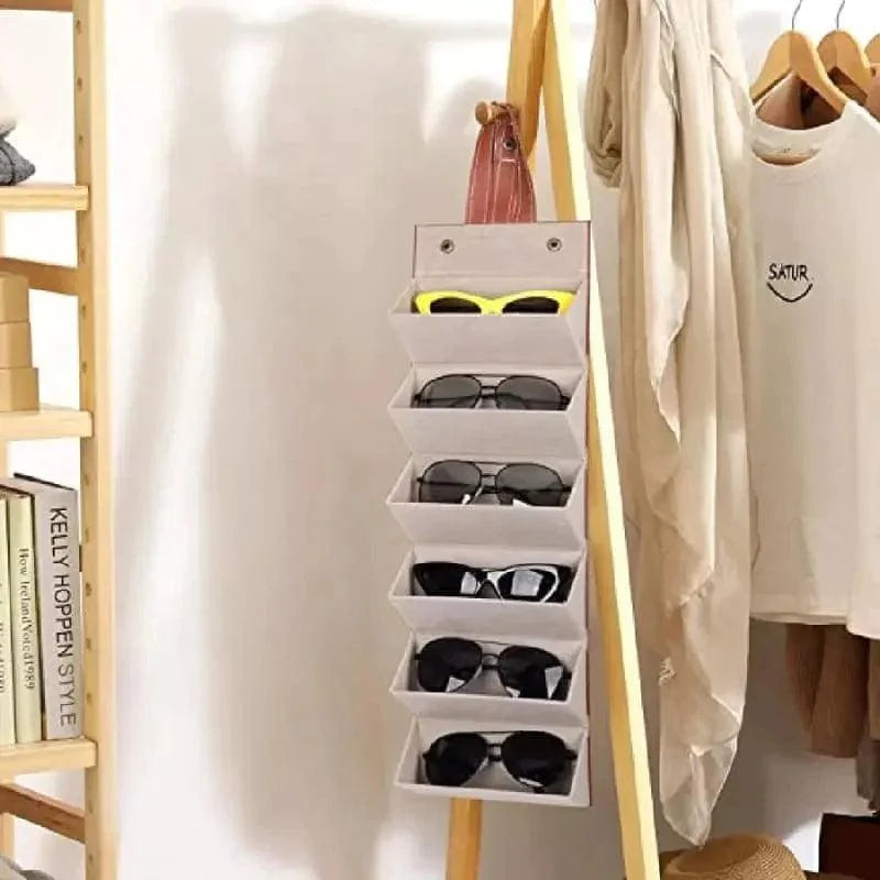 Monzzi Eyewear Organizer with 6 Compartments and Soft Padded Interior