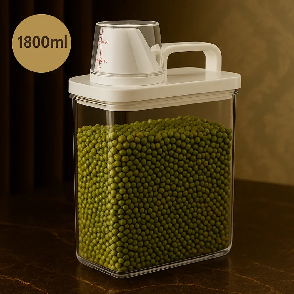 Hermetic Soap and Cereal Storage Container with Monzzi Dispenser