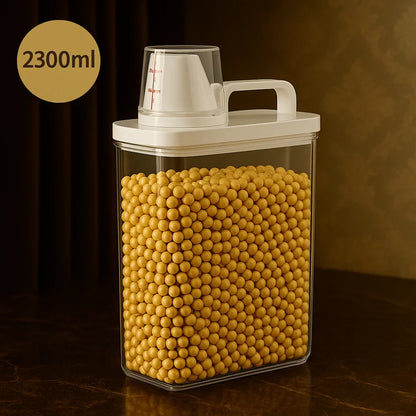Hermetic Soap and Cereal Storage Container with Monzzi Dispenser