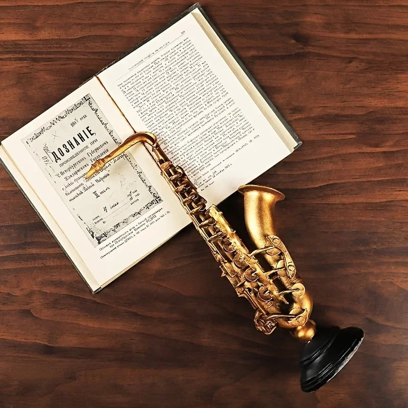 Gold Monzzi Design Decorative Resin Violin and Saxophone Ornaments