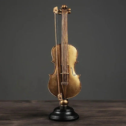 Gold Monzzi Design Decorative Resin Violin and Saxophone Ornaments