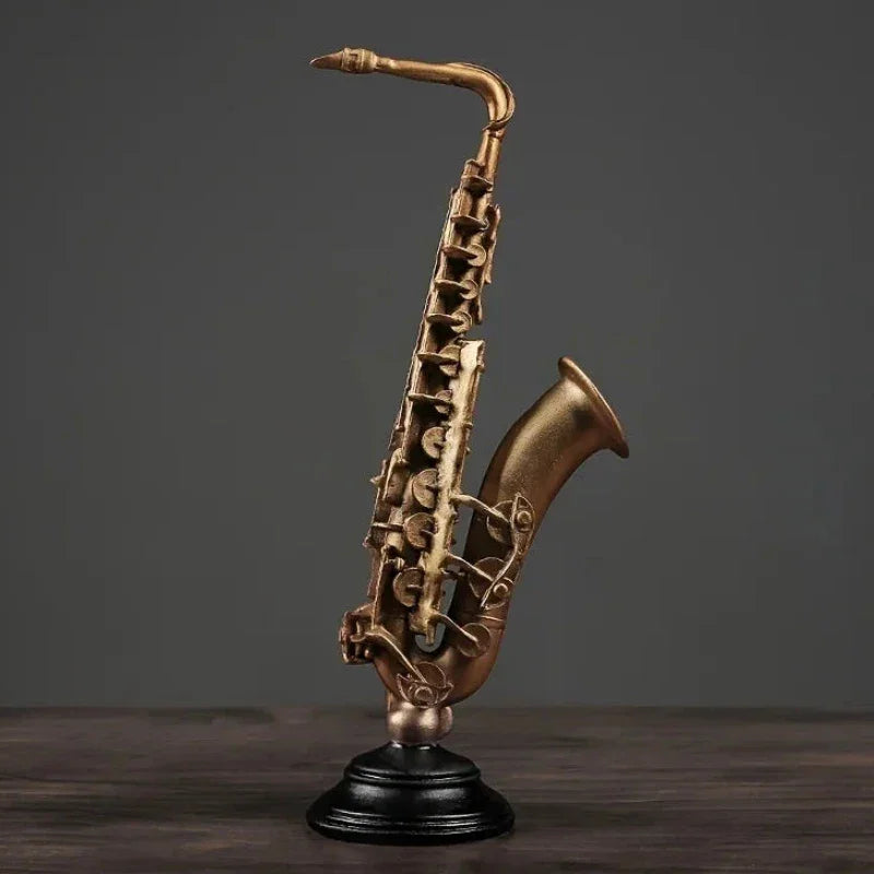 Gold Monzzi Design Decorative Resin Violin and Saxophone Ornaments