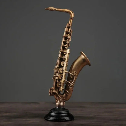 Gold Monzzi Design Decorative Resin Violin and Saxophone Ornaments