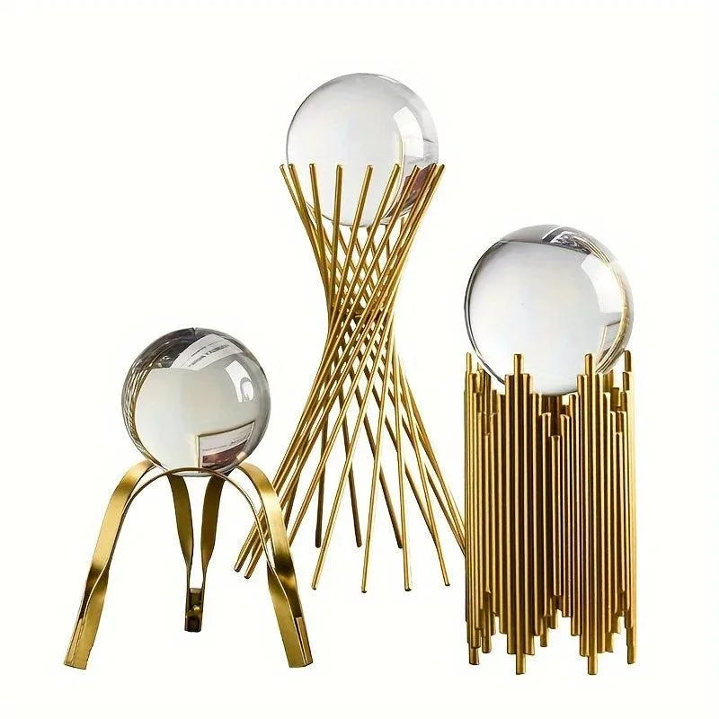 Abstract Art Monzzi: Decorative Metal and Glass Ornament