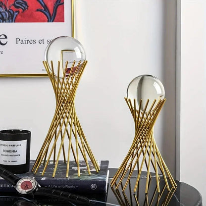 Abstract Art Monzzi: Decorative Metal and Glass Ornament