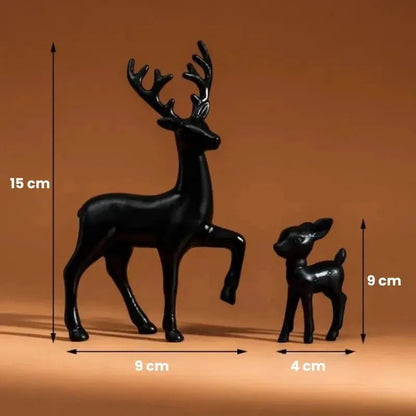 Set of Resin Reindeer Statues for Monzzi Holiday Decor