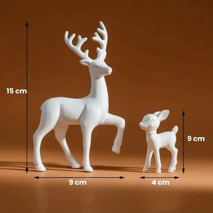 Set of Resin Reindeer Figurines for Festive Monzzi Christmas Decor