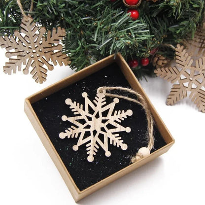 Set of 12 Rustic Wooden Christmas Ornaments for Monzzi Tree
