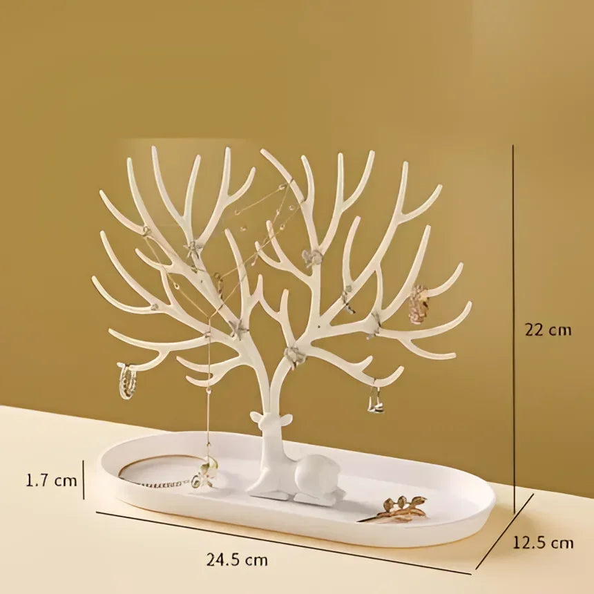 Monzzi Acrylic Jewelry Organizer with Drawer - Tree Design for Accessory Storage