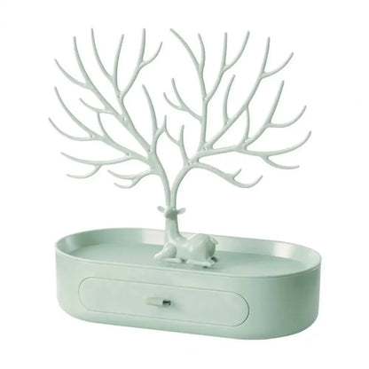 Monzzi Acrylic Jewelry Organizer with Drawer - Tree Design for Accessory Storage