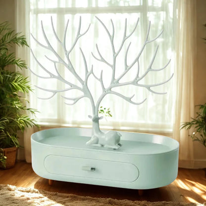 Monzzi Acrylic Jewelry Organizer with Drawer - Tree Design for Accessory Storage