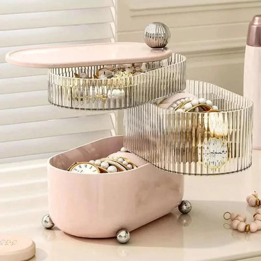 Modern Transparent Jewelry Organizer with Dividers by Monzzi