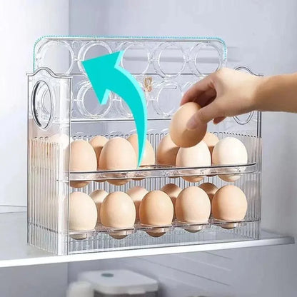 Monzzi 3-Tier Egg Organizer for Refrigerator - 34 Compartment Holder