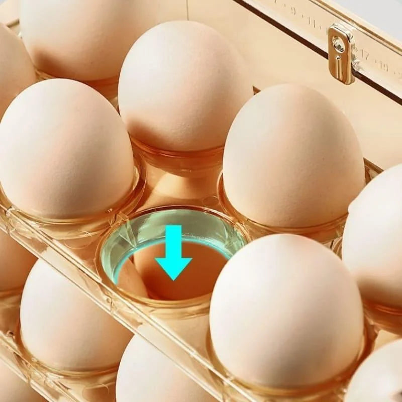 Monzzi 3-Tier Egg Organizer for Refrigerator - 34 Compartment Holder