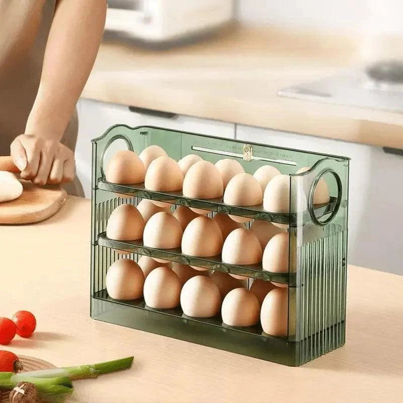 Monzzi 3-Tier Egg Organizer for Refrigerator - 34 Compartment Holder