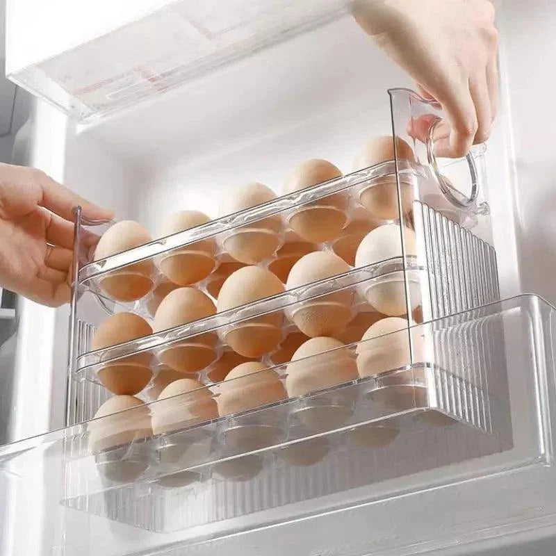 Monzzi 3-Tier Egg Organizer for Refrigerator - 34 Compartment Holder