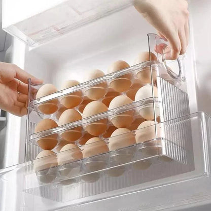 Monzzi 3-Tier Egg Organizer for Refrigerator - 34 Compartment Holder