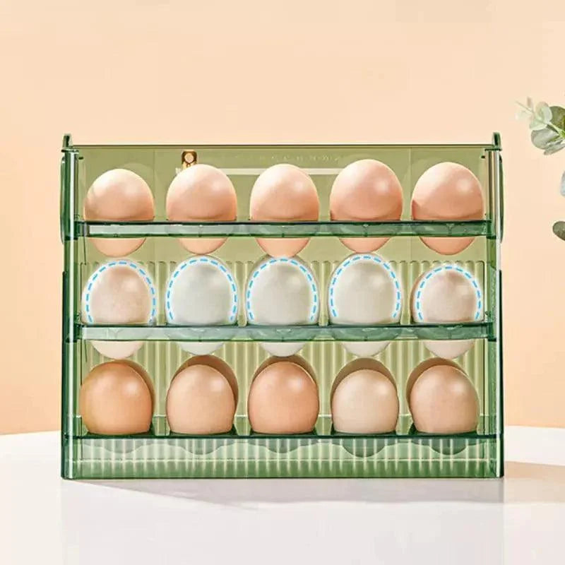 Monzzi 3-Tier Egg Organizer for Refrigerator - 34 Compartment Holder