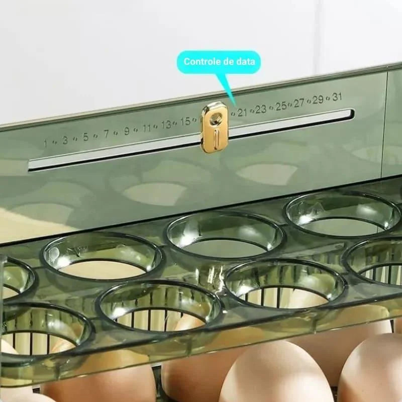 Monzzi 3-Tier Egg Organizer for Refrigerator - 34 Compartment Holder